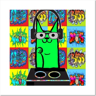 pop art graffiti music cat 333 Posters and Art